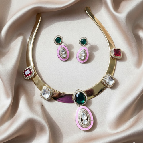 Multicolor Hasli Necklace Set for Women