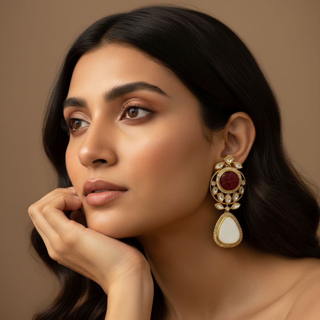Gold Plated Statement Drop Earrings