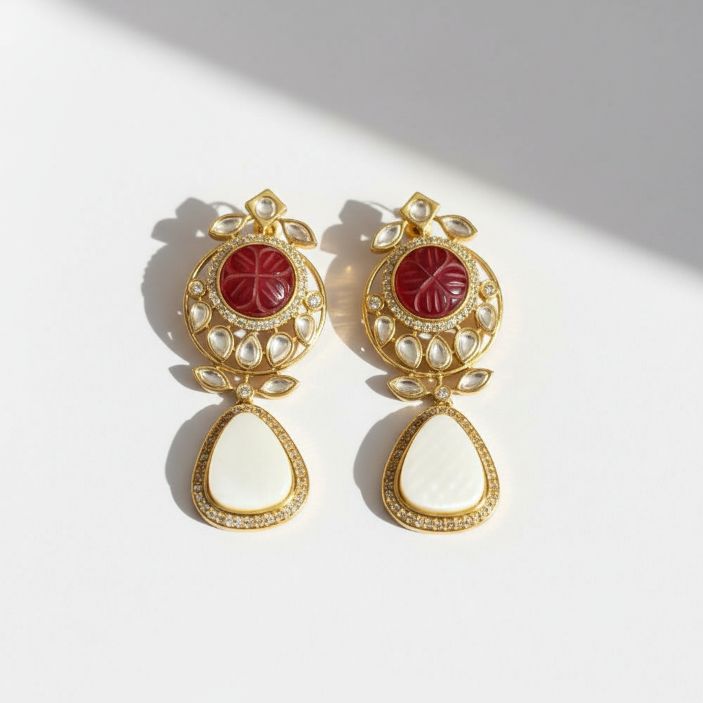 Gold Plated Statement Drop Earrings